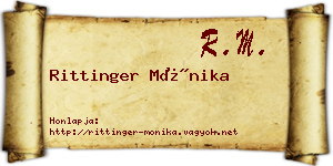 Rittinger Mónika névjegykártya
